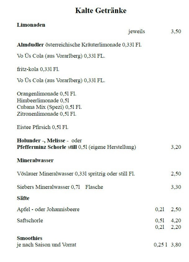 kalte getraenke