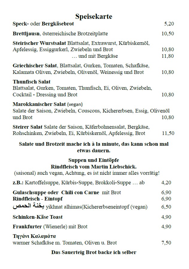 speisekarte